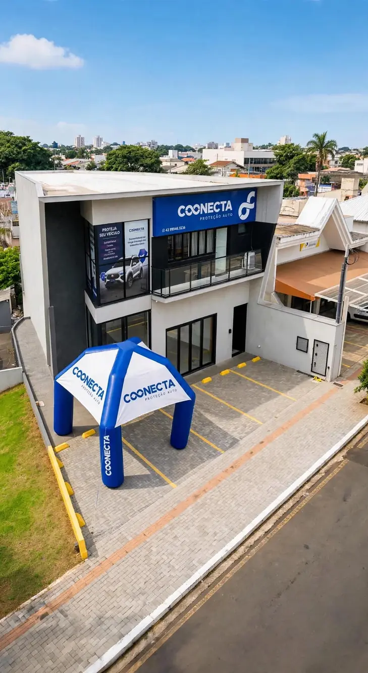 Fachada do escritório da Coonecta Proteção Veicular em Londrina PR